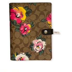 Coach Notebook in Signature Canvas with Roses